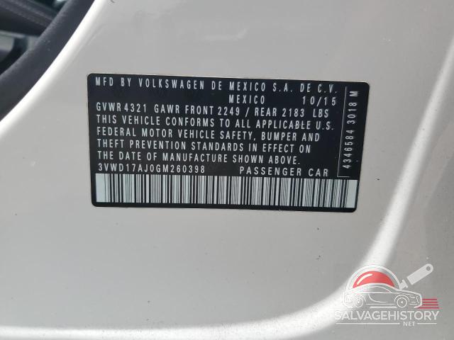 3VWD17AJ0GM260398 2016 VOLKSWAGEN JETTA photo no. 12