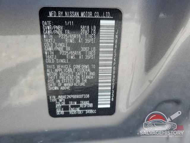JN8AE2KP6B9007338 2011 NISSAN QUEST photo no. 13
