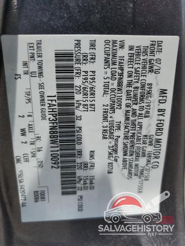 1FAHP3FN8BW110092 2011 FORD FOCUS photo no. 12