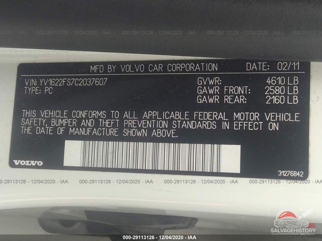 YV1622FS7C2037607 2012 VOLVO S60 photo no. 9