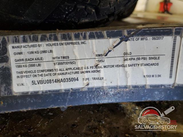 5LVBU0814HA035094 2017 HQOL TRAILER photo no. 10