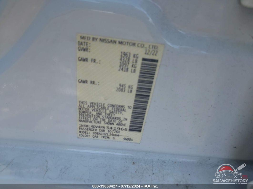 1N4BL4DV4PN341966 2023 NISSAN ALTIMA photo no. 9