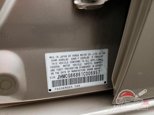 JHMCG66861C006957 2001 HONDA ACCORD photo no. 12