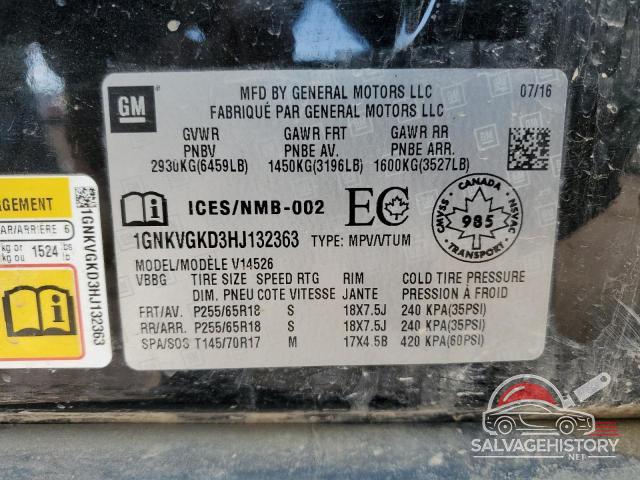 1GNKVGKD3HJ132363 2017 CHEVROLET TRAVERSE photo no. 13