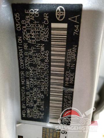 JTDKB20U757018446 2005 TOYOTA PRIUS photo no. 13