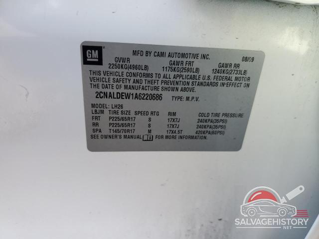 2CNALDEW1A6220686 2010 CHEVROLET EQUINOX photo no. 13