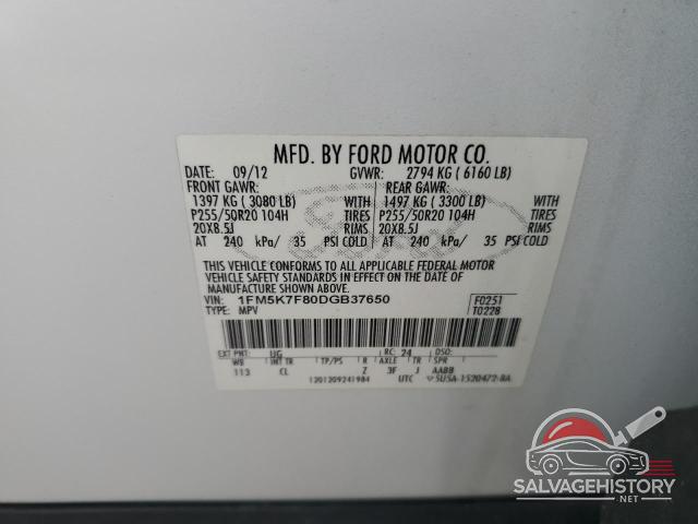 1FM5K7F80DGB37650 2013 FORD EXPLORER photo no. 13