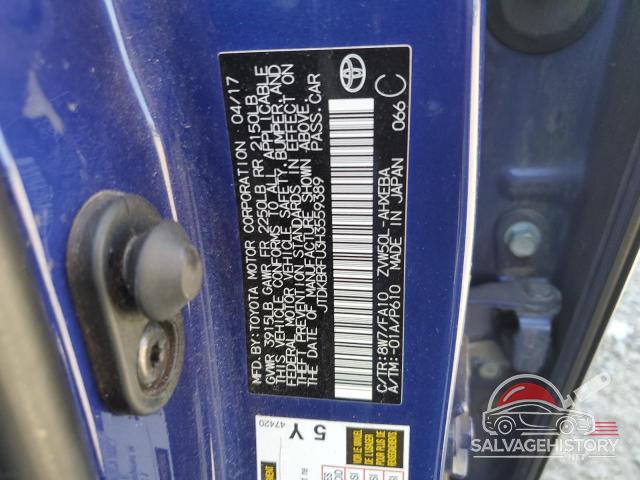 JTDKBRFU3H3559389 2017 TOYOTA PRIUS photo no. 13