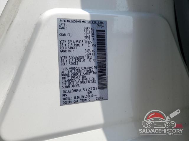 5N1AL0MN4EC552703 2014 INFINITI QX60 photo no. 13