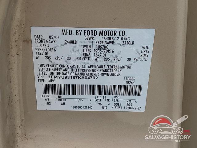 1FMYU93187KA04792 2007 FORD ESCAPE photo no. 13