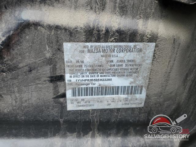 1YVHP82B595M22285 2009 MAZDA 6 photo no. 12