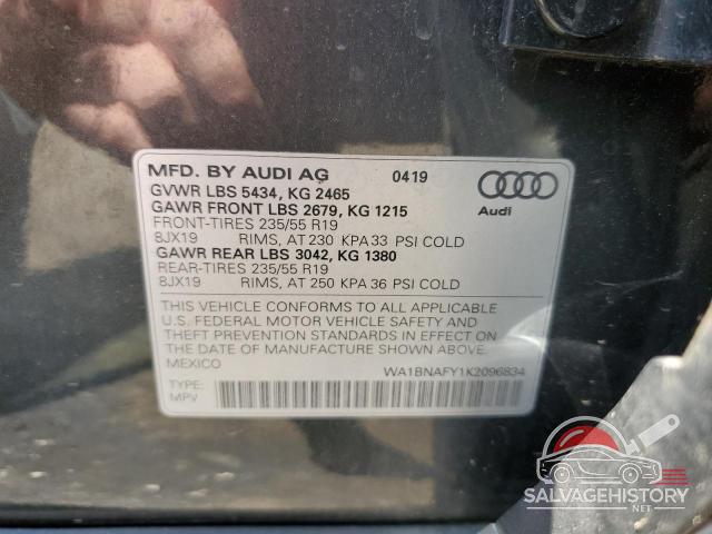 WA1BNAFY1K2096834 2019 AUDI Q5 photo no. 12