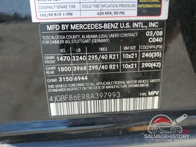 4JGBF86E98A397993 2008 MERCEDES-BENZ GL-CLASS photo no. 13