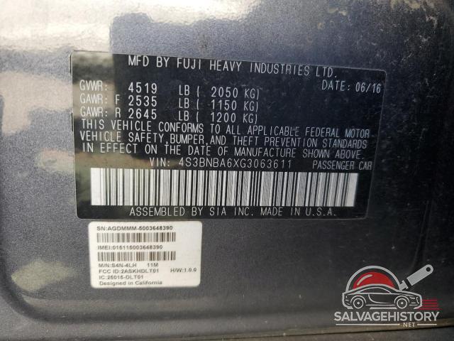4S3BNBA6XG3063611 2016 SUBARU LEGACY photo no. 13