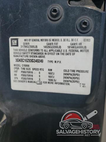 3GKEC16Z83G340249 2003 GMC YUKON photo no. 13