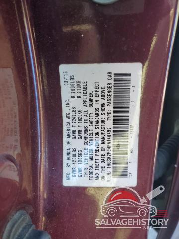 1HGCR2F34FA146499 2015 HONDA ACCORD photo no. 12