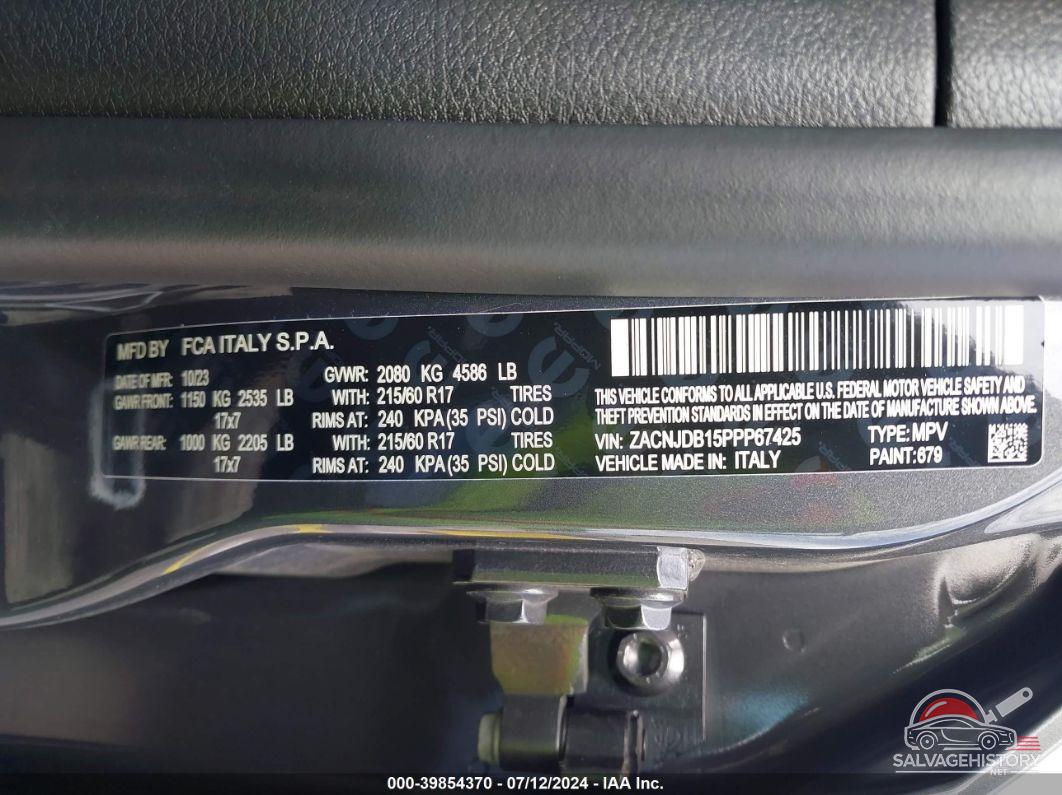 ZACNJDB15PPP67425 2023 JEEP RENEGADE photo no. 9
