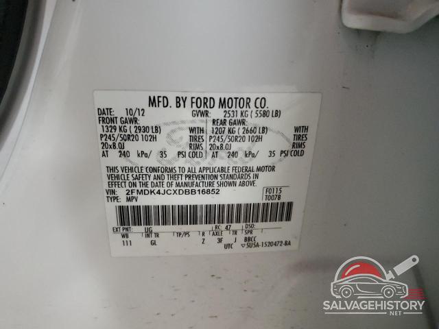 2FMDK4JCXDBB16852 2013 FORD EDGE photo no. 13