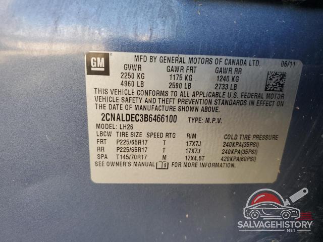 2CNALDEC3B6466100 2011 CHEVROLET EQUINOX photo no. 14