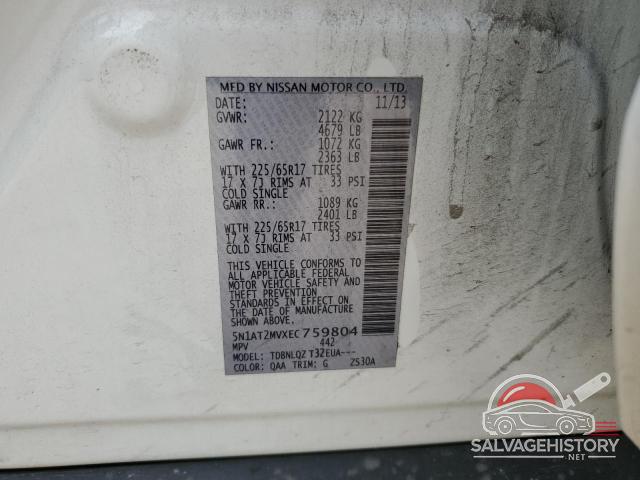5N1AT2MVXEC759804 2014 NISSAN ROGUE photo no. 13