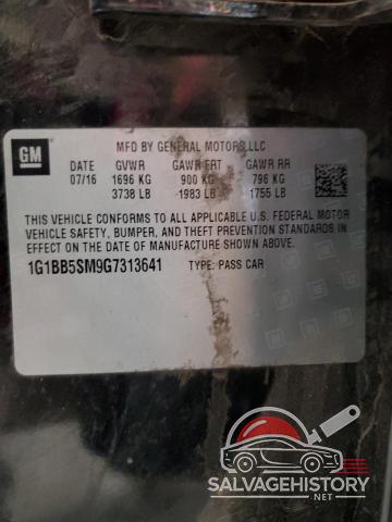 1G1BB5SM9G7313641 2016 CHEVROLET CRUZE photo no. 13