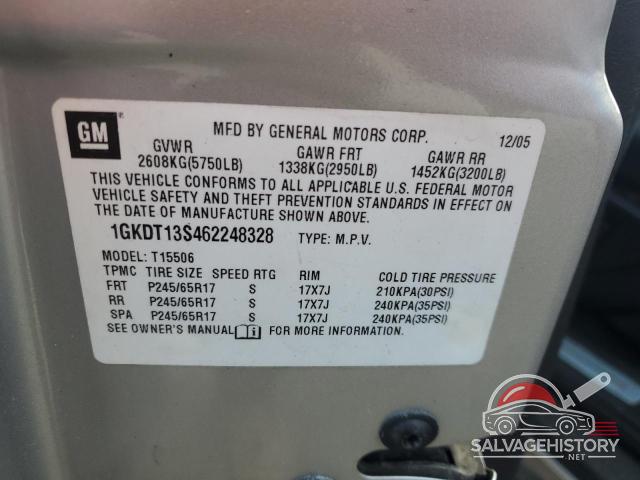 1GKDT13S462248328 2006 GMC ENVOY photo no. 13