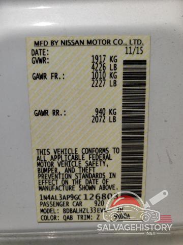 1N4AL3AP9GC126803 2016 NISSAN ALTIMA photo no. 12