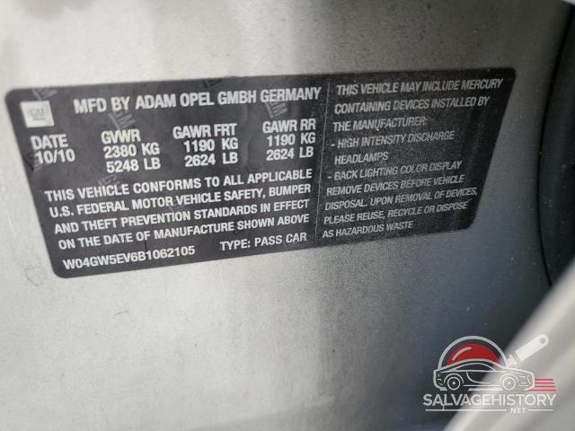 W04GW5EV6B1062105 2011 BUICK REGAL photo no. 12