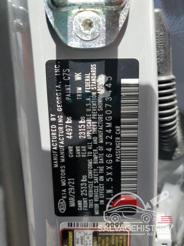 5XXG64J24MG073445 2021 KIA K5 photo no. 12