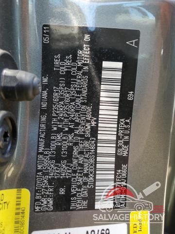 5TDKK3DC9BS148043 2011 TOYOTA All Models photo no. 13