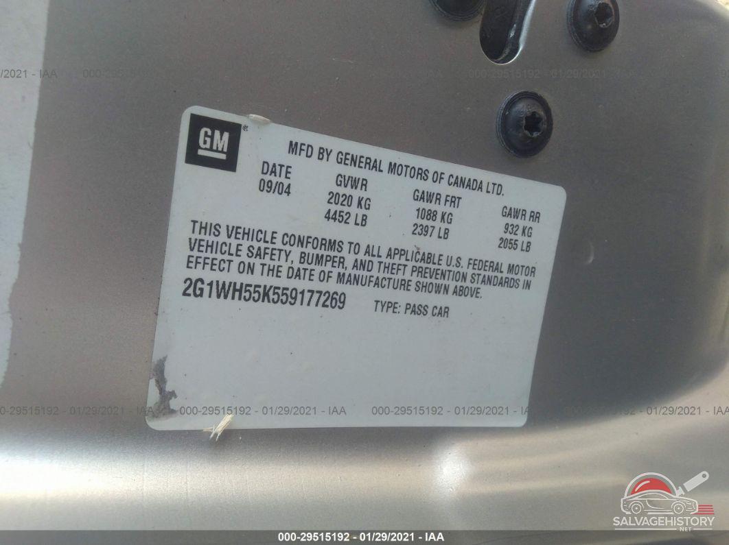 2G1WH55K559177269 2005 CHEVROLET IMPALA photo no. 9