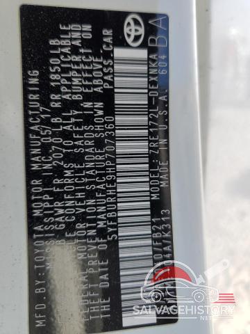 5YFBURHE9HP707360 2017 TOYOTA COROLLA photo no. 13