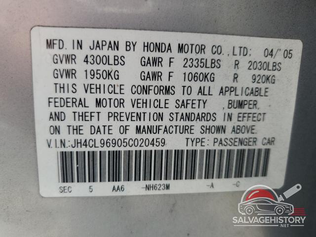 JH4CL96905C020459 2005 ACURA TSX photo no. 12