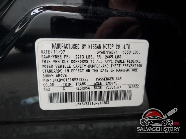 JNKBV61E18M212383 2008 INFINITI G35 photo no. 12