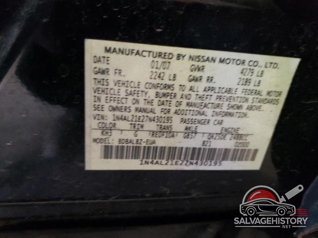 1N4AL21E27N430195 2007 NISSAN ALTIMA photo no. 13