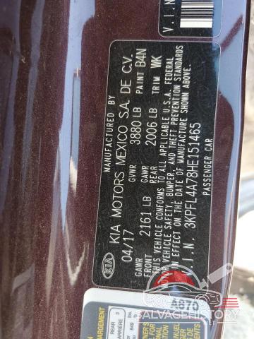 3KPFL4A78HE151465 2017 KIA FORTE photo no. 12