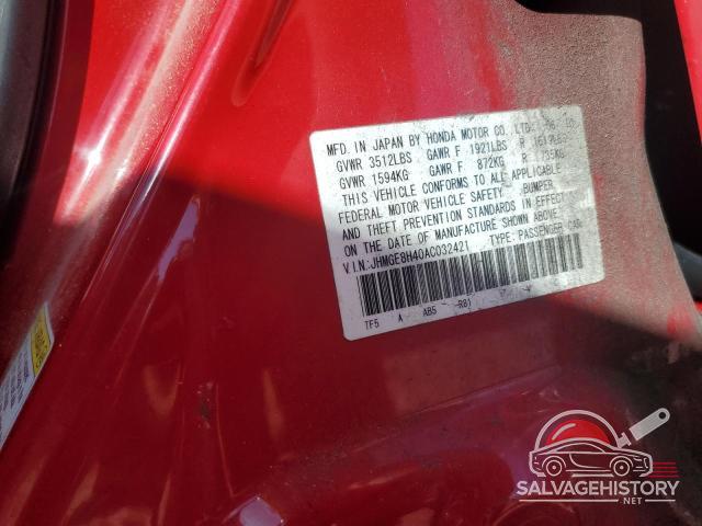 JHMGE8H40AC032421 2010 HONDA FIT photo no. 12