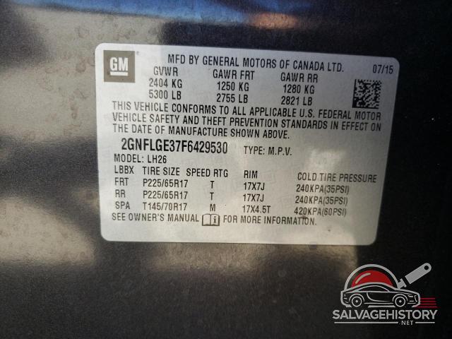 2GNFLGE37F6429530 2015 CHEVROLET EQUINOX photo no. 13