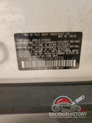JF2SH64669H748755 2009 SUBARU FORESTER photo no. 12