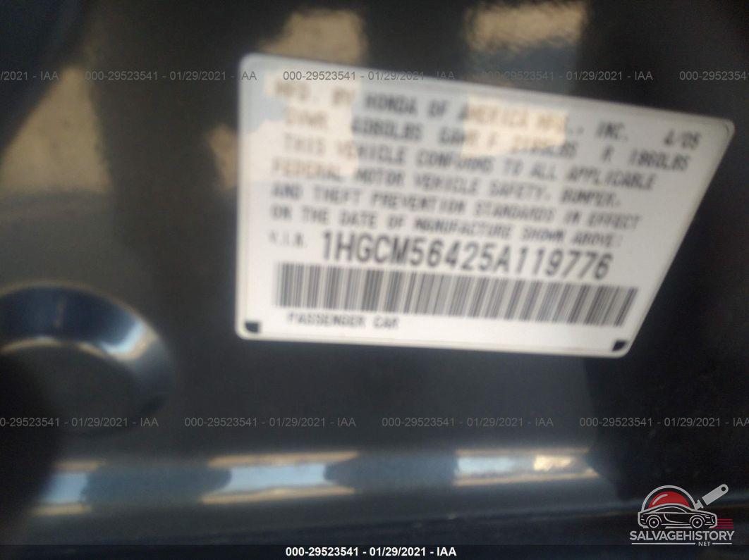 1HGCM56425A119776 2005 HONDA ACCORD SDN photo no. 9