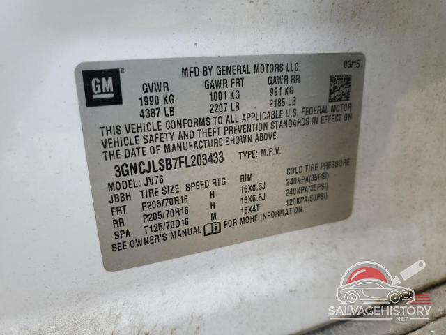 3GNCJLSB7FL203433 2015 CHEVROLET TRAX photo no. 13