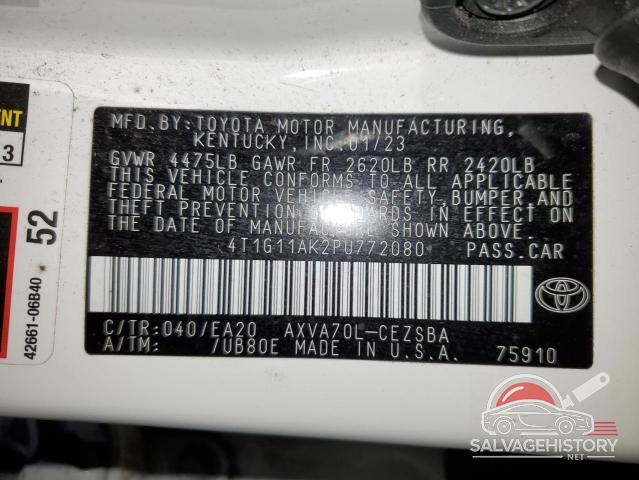 4T1G11AK2PU772080 2023 TOYOTA CAMRY photo no. 13