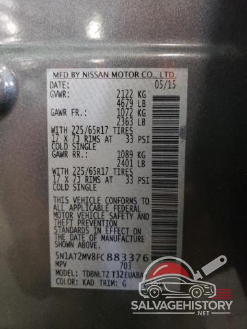 5N1AT2MV8FC883376 2015 NISSAN ROGUE photo no. 13