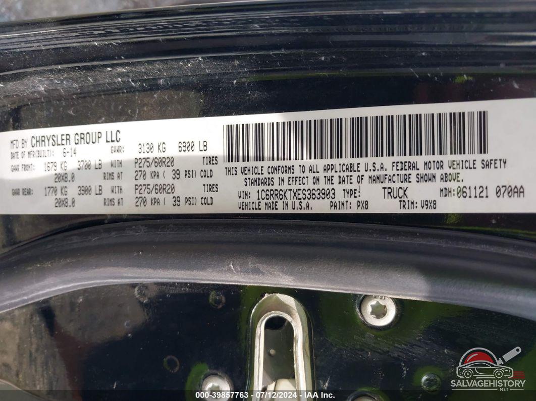 1C6RR6KTXES363903 2014 RAM 1500 photo no. 9