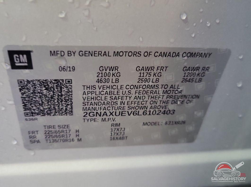 2GNAXUEV6L6102403 2020 CHEVROLET EQUINOX photo no. 10