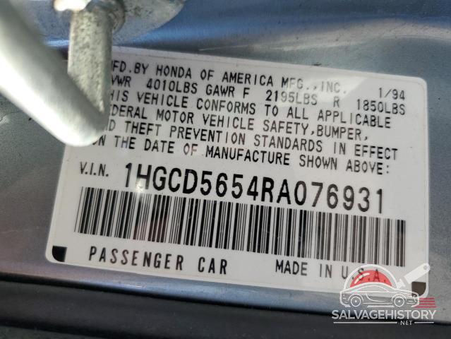 1HGCD5654RA076931 1994 HONDA ACCORD photo no. 13