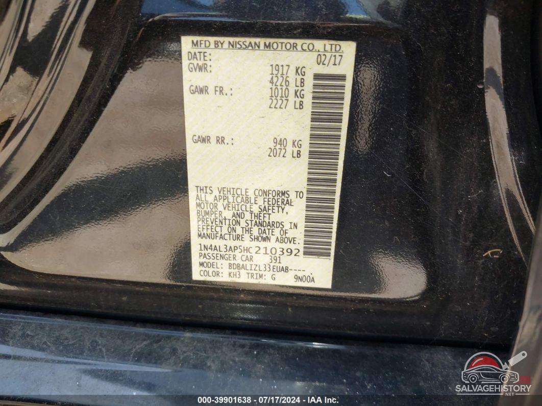 1N4AL3AP5HC210392 2017 NISSAN ALTIMA photo no. 9