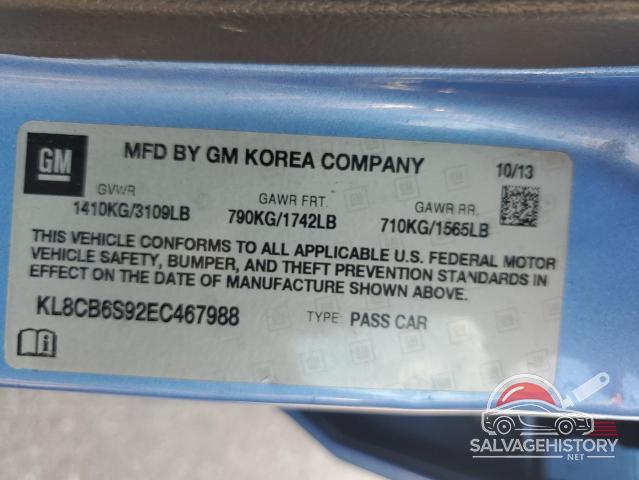 KL8CB6S92EC467988 2014 CHEVROLET SPARK photo no. 12