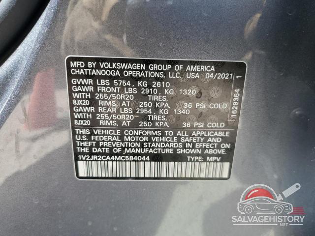 1V2JR2CA4MC584044 2021 VOLKSWAGEN ATLAS photo no. 13