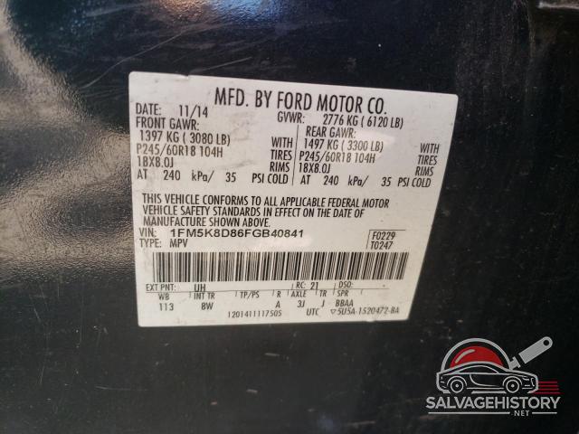 1FM5K8D86FGB40841 2015 FORD EXPLORER photo no. 13